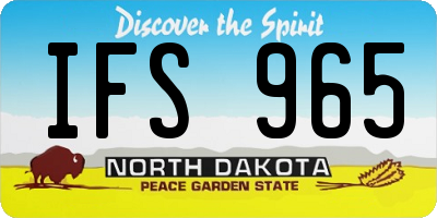 ND license plate IFS965