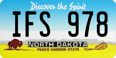 ND license plate IFS978