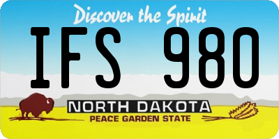 ND license plate IFS980