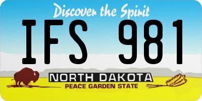 ND license plate IFS981