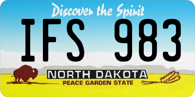 ND license plate IFS983