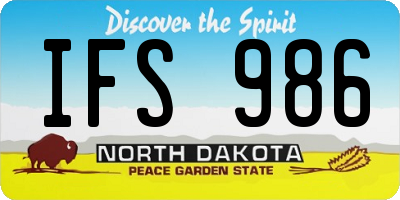 ND license plate IFS986