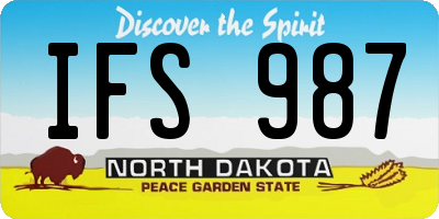 ND license plate IFS987
