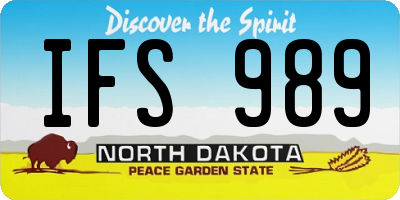 ND license plate IFS989