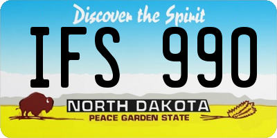 ND license plate IFS990