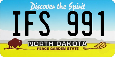 ND license plate IFS991