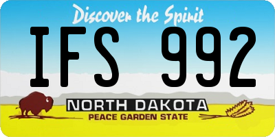 ND license plate IFS992