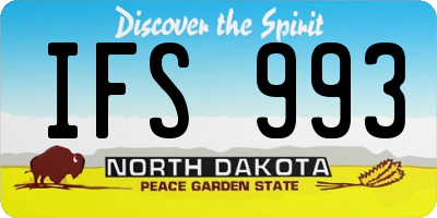 ND license plate IFS993