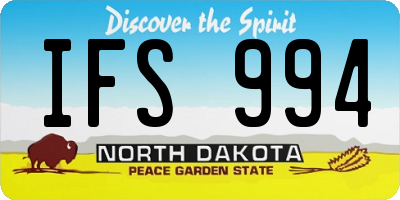 ND license plate IFS994