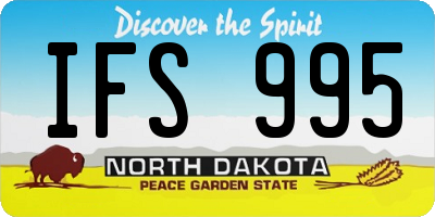 ND license plate IFS995