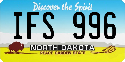 ND license plate IFS996