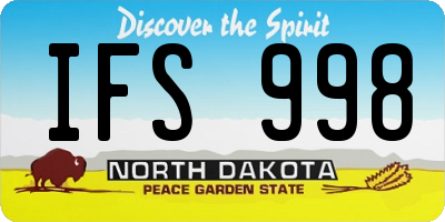 ND license plate IFS998