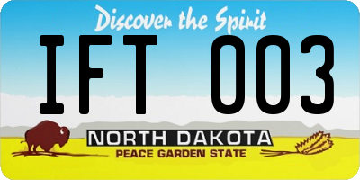 ND license plate IFT003