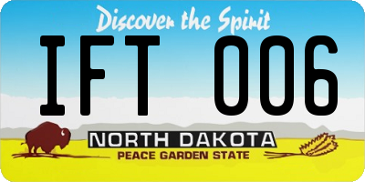 ND license plate IFT006