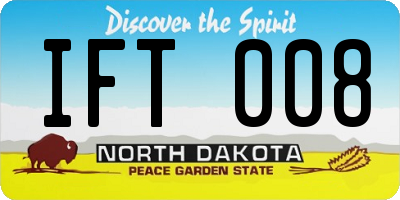 ND license plate IFT008