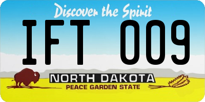 ND license plate IFT009
