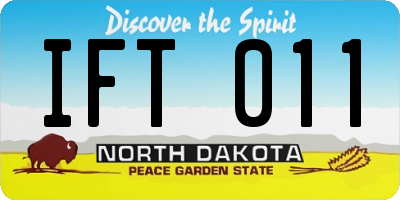 ND license plate IFT011