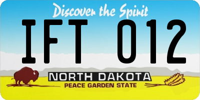 ND license plate IFT012