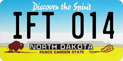 ND license plate IFT014