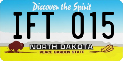 ND license plate IFT015