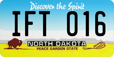 ND license plate IFT016