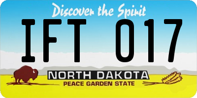 ND license plate IFT017