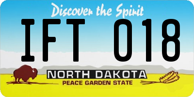 ND license plate IFT018
