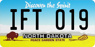 ND license plate IFT019