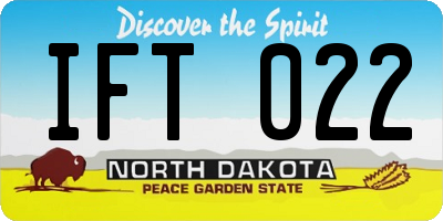 ND license plate IFT022