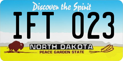 ND license plate IFT023