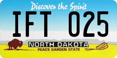 ND license plate IFT025