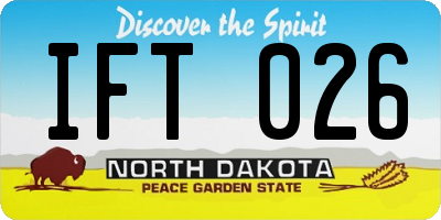 ND license plate IFT026
