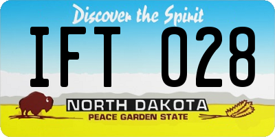 ND license plate IFT028