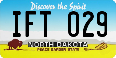 ND license plate IFT029