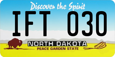 ND license plate IFT030