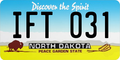ND license plate IFT031