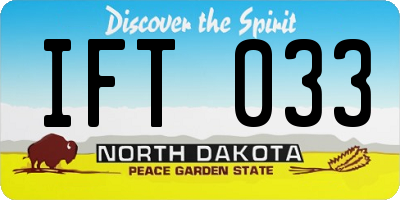 ND license plate IFT033