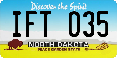 ND license plate IFT035