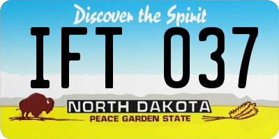 ND license plate IFT037