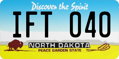 ND license plate IFT040