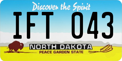 ND license plate IFT043