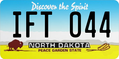 ND license plate IFT044