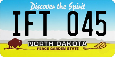 ND license plate IFT045