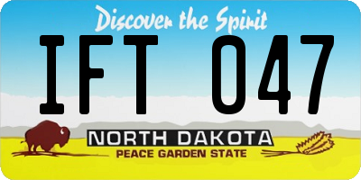 ND license plate IFT047