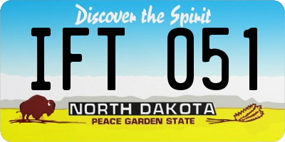 ND license plate IFT051