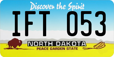 ND license plate IFT053