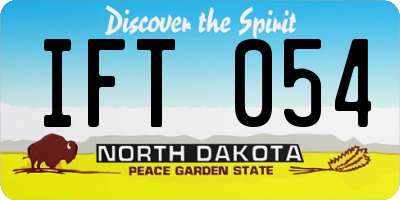 ND license plate IFT054