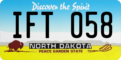 ND license plate IFT058