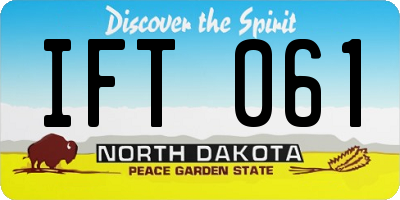 ND license plate IFT061