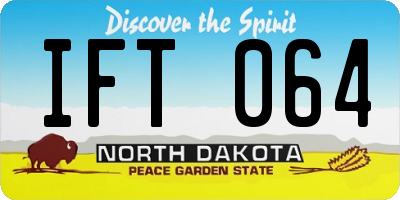 ND license plate IFT064